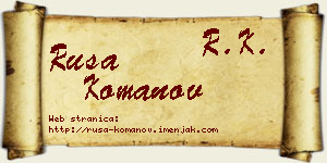 Rusa Komanov vizit kartica